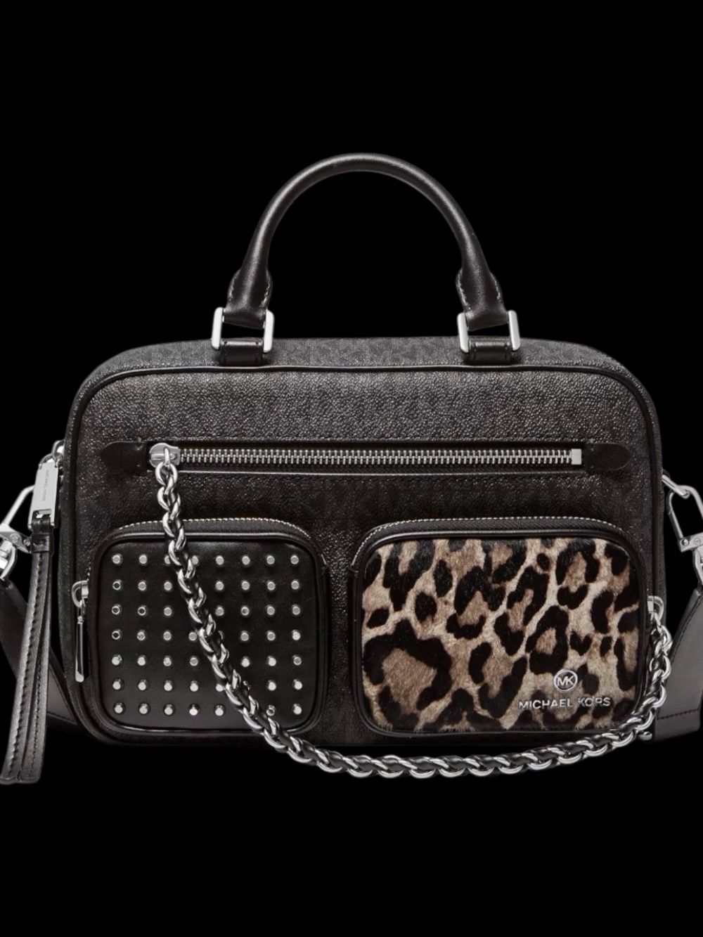 Michael Kors Elliot Medium Haircalf Camera Bag Brown Crossbody NWT